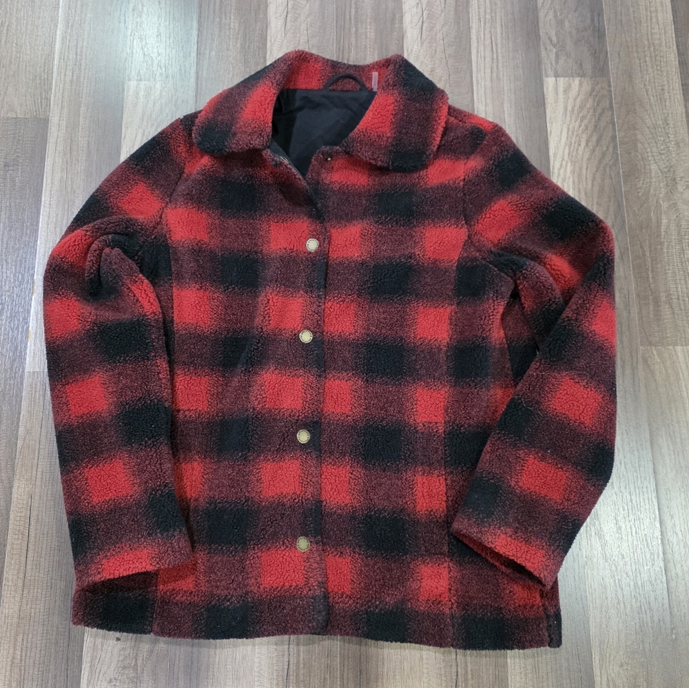 Pendleton Danville Rugged Faux Shearling Buffalo Check Plaid Cabinchic Jacket. M
